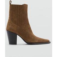 Mango Western Ankle Boots - Brown