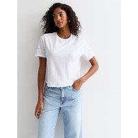 New Look Diamante Embellished Cotton Boxy T-Shirt - White