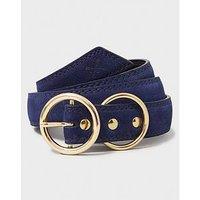 Crew Clothing Double Circle Buckle Belt - Navy