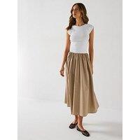 V By Very Woven Drop Waist Dress - Beige/White