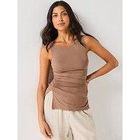 V By Very Ruched Side Vest - Nude