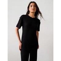 V By Very Knit Oversize Co-Ord T-Shirt - Black