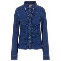 Guess Alisha Long Sleeve Denim Shirt - Dark Blue