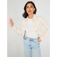 Guess Daphnee Cropped Jacket - Cream