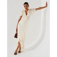 V By Very All Over Lace Dress - Cream