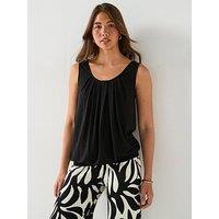 Everyday Bubble Hem Vest Top - Black