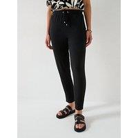 Everyday Tapered Leg Trousers - Black