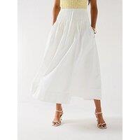 V By Very Cotton Pintuck Midi Skirt
