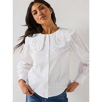 V By Very Broderie Collar Blouse