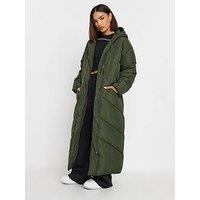 Pixiegirl Petite Maxi Padded Coat - Green