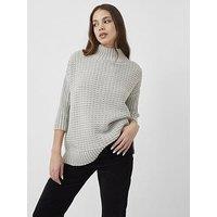 French Connection Ribbed Knit Oversized Jumper - Grey