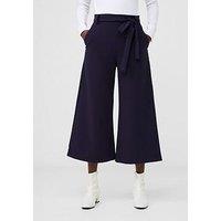French Connection Wide Leg Culottes With Self Tie Belt - Blue