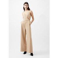 French Connection Sleeveless One-Piece Tweed Jumpsuit - Nude