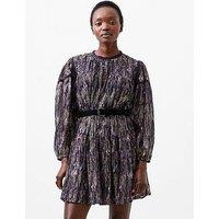 French Connection Sequin Lurex Jacquard Mini Dress - Blue