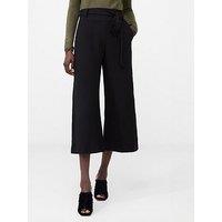 French Connection Wide Leg Culottes With Self Tie Belt - Black
