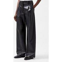 French Connection Pu Wide Leg Trousers - Black