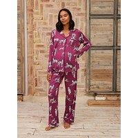 Chelsea Peers Maternity Dalmation Dog Print Button Up Long Pyjama Set