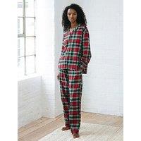 Chelsea Peers Cotton Brushed Check Long Pyjama Set