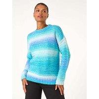 Roman Spacedye Stripe Crew Neck Jumper - Blue