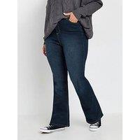 Yours Curve Dark Indigo Isla Bootcut Jeans 32" - Blue