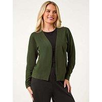 Roman Petite Plain Stretch Cardigan - Khaki