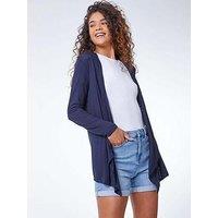 Roman Waterfall Front Jersey Cardigan - Navy