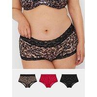 Yours Curve 3 Pack Lace Shorts