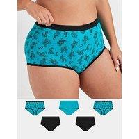 Yours Curve 5 Pack Stretch Full Brief - Multi