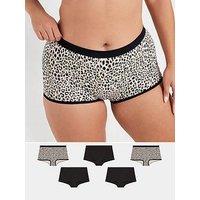 Yours Curve 5 Pack Stretch Short - Multi
