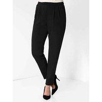 Roman Jersey Stretch Elastic Waist Harem Trousers - Black