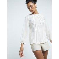 River Island Hybrid Crinkle Top - Cream