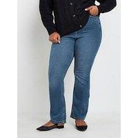 Yours Curve Mid Blue Isla Bootcut Jean 30"