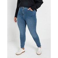 Yours Curve Midi Ava Jeans 28" - Blue