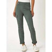Roman Turn Up Stretch Cargo Trousers - Khaki