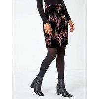 Roman Embellished Sequin Velvet Stretch Skirt - Bronze