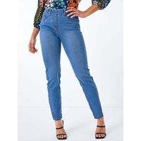 Roman Petite Stretch Denim Elastic Waist Jegging - Mid Blue