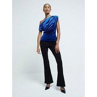 River Island Asymmetric Twist Top - Bright Blue