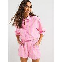 V By Very Striped Playsuit - Pink