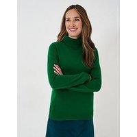 Crew Clothing Merino Cashmere Blend Roll Neck Jumper - Green