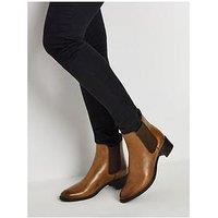 Long Tall Sally Chelsea Ankle Block Heel Boot - Brown