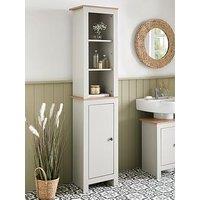 Very Home Lifton Tall Bathroom Cabinet - Light Grey/Wood Effect
