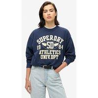 Superdry College Script Loose Sweatshirt - Navy