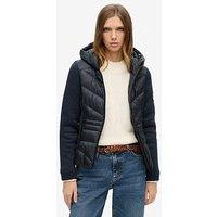 Superdry Hooded Storm Knit Hybrid Jacket - Navy