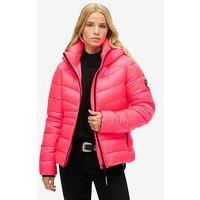 Superdry Hooded Fuji Quilted Padded Jacket - Pink