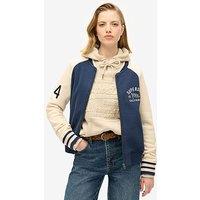 Superdry College Script Graphic Jersey Bomber Jacket - Navy