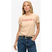 Superdry Core Logo City Fitted T-Shirt - Beige