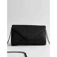 New Look Black Iridescent Chain Strap Crossbody Clutch Bag