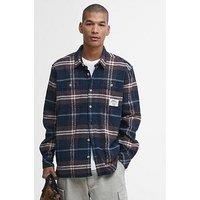 Barbour Coldfall Relaxed Fit Checked Shirt - Navy