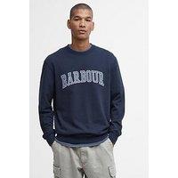 Barbour Skipton Relaxed Fit Crew Neck Sweat Top - Navy