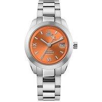 Vivienne Westwood Fenchurch Ladies Quartz Watch With Orange Dial & Stainless Steel Bracelet